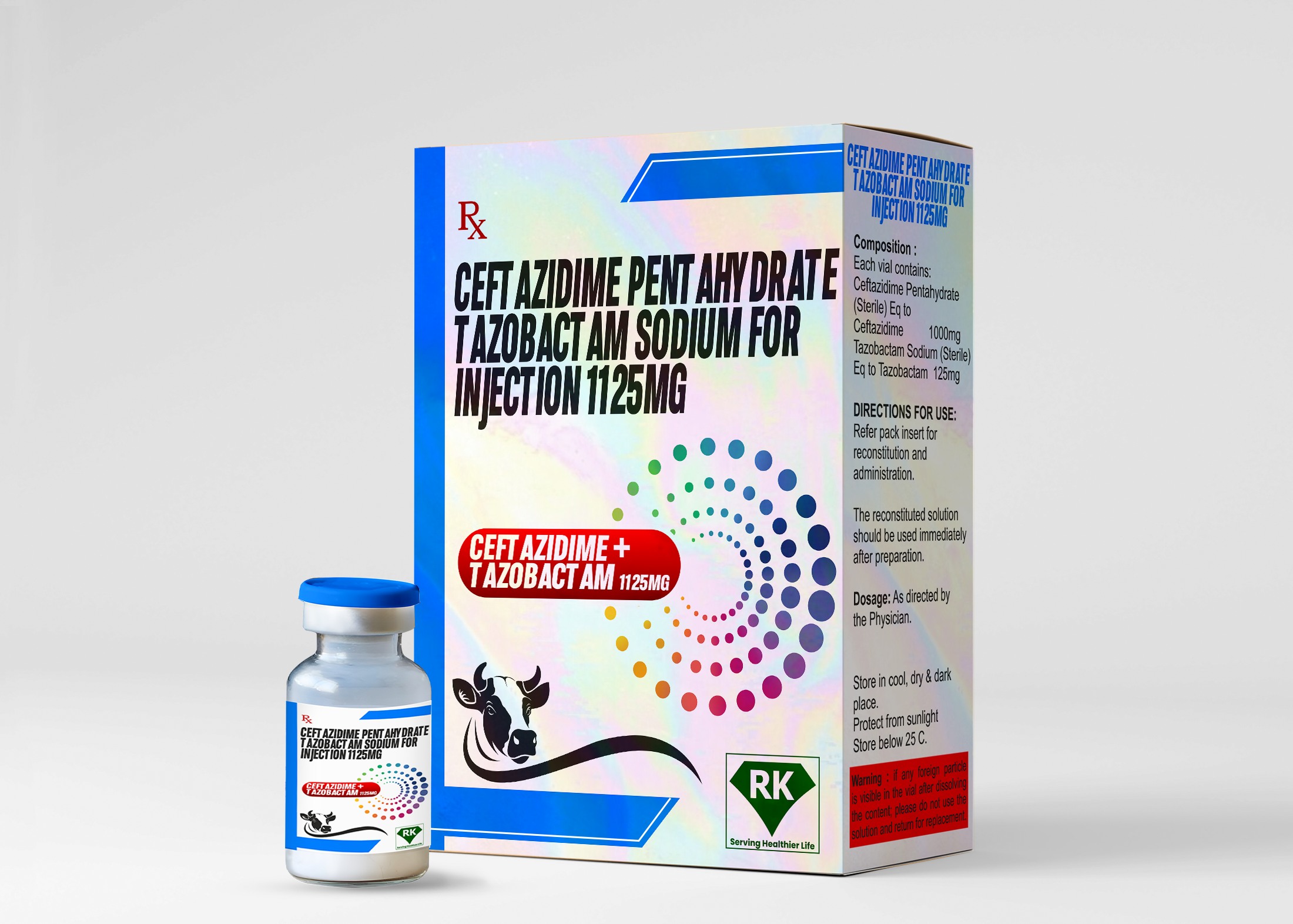 Ceftazidime Pentahydrate & Tazobacatam for injection 1125mg